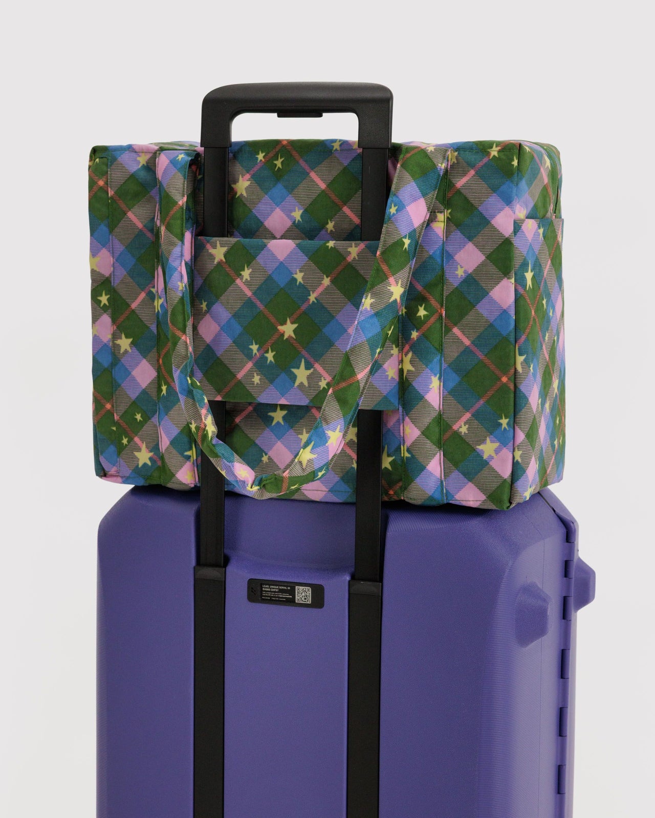 Small Cloud Carry-On - Green Star Plaid