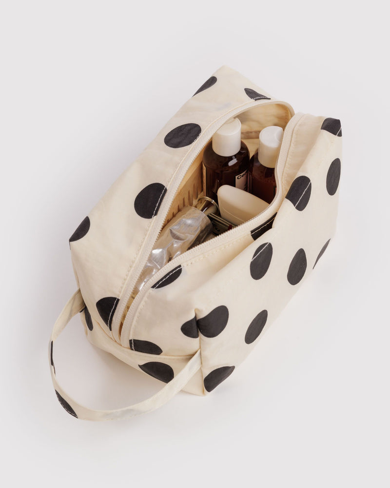 BAGGU  Dopp Kit - Cream and Black Polka Dot