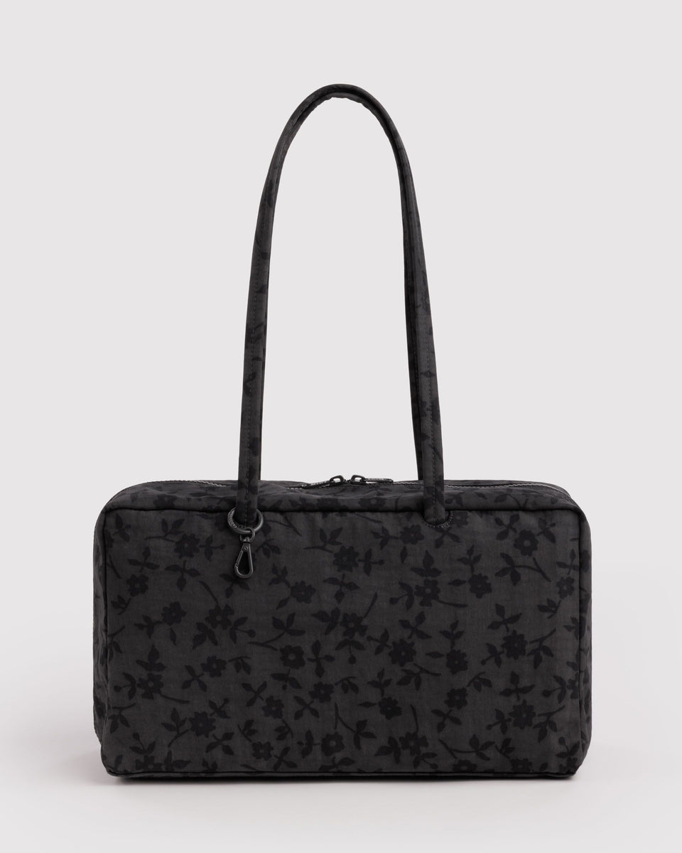 BAGGU New Arrivals Medium Nylon Bowler Bag - Charcoal Ditsy Floral