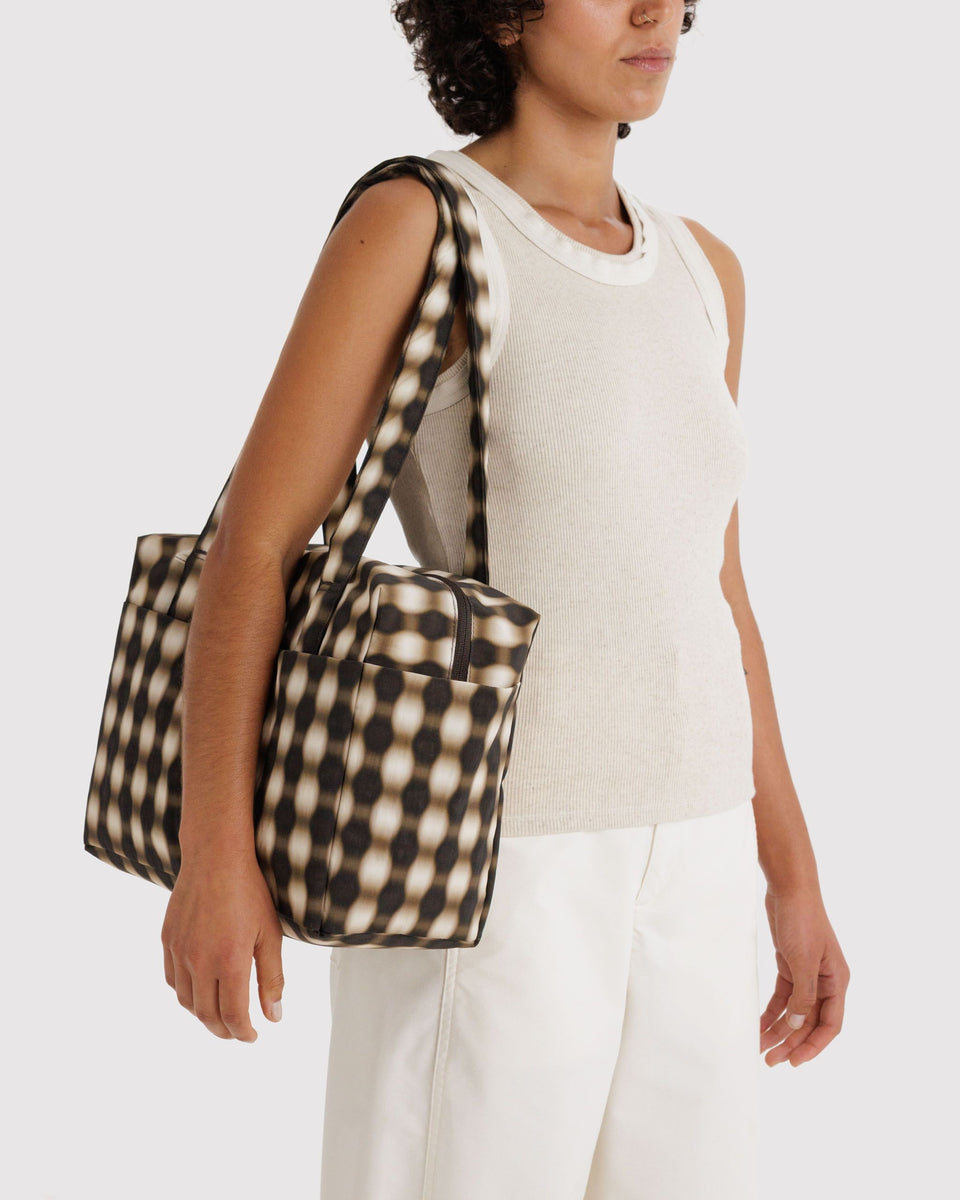 BAGGU Products Everyday Cloud Bag - Blurred Gingham Brown