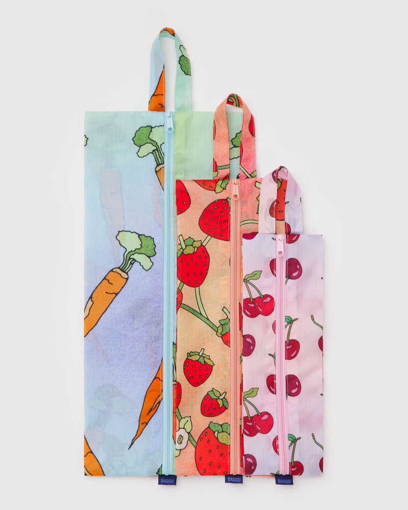 BAGGU Travel 3D Zip Set - Carrots & Berries
