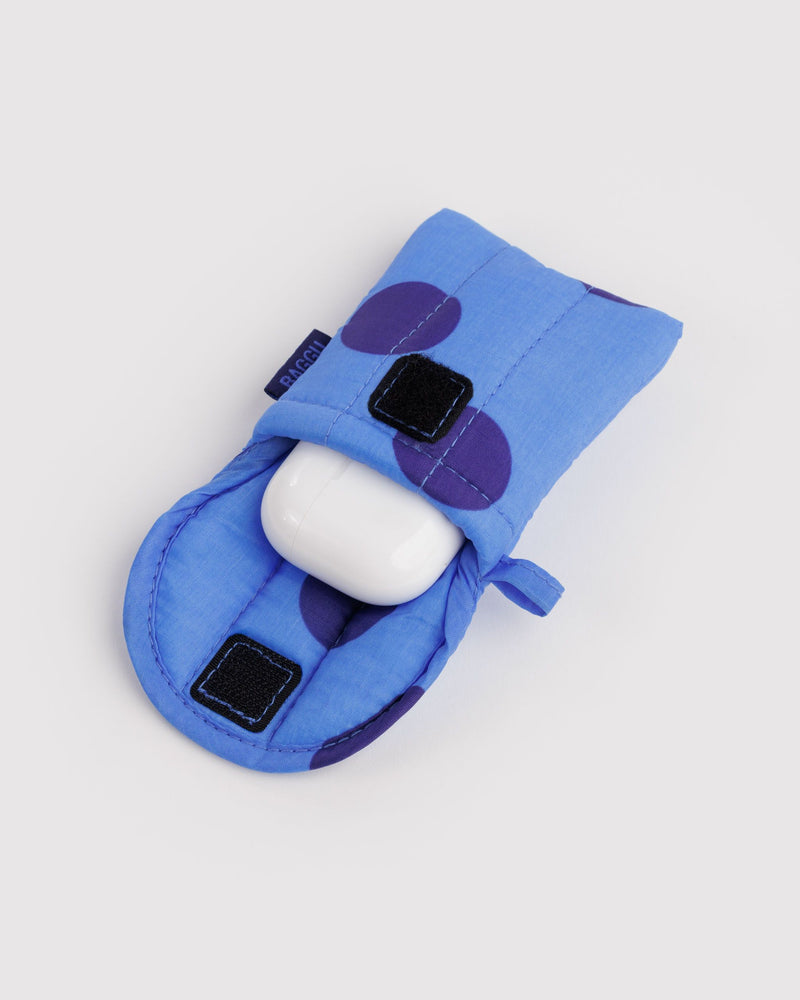 BAGGU  Puffy Earbuds Case - Blue Polka Dot