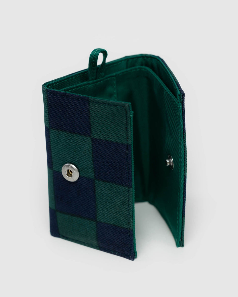 BAGGU.com Cases & Sleeves Snap Wallet - Navy Green Check