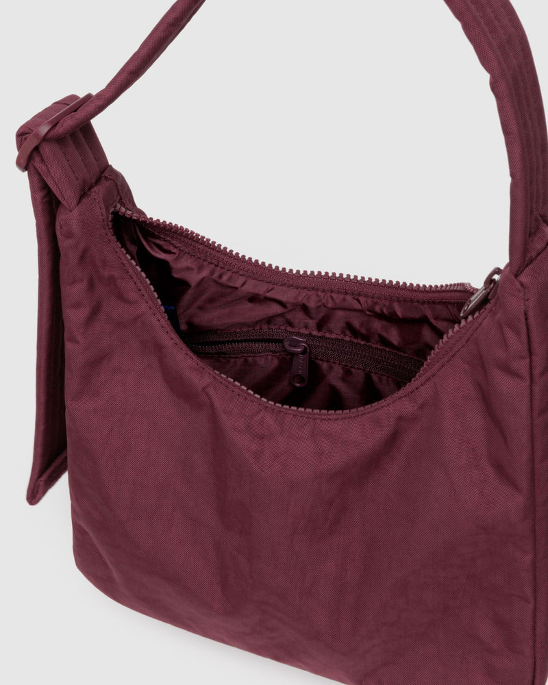 BAGGU  Mini Nylon Shoulder Bag - Mahogany