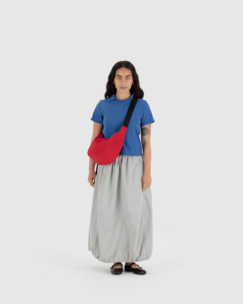 BAGGU.com Crossbody Bags Medium Nylon Crescent Bag - Candy Apple 47