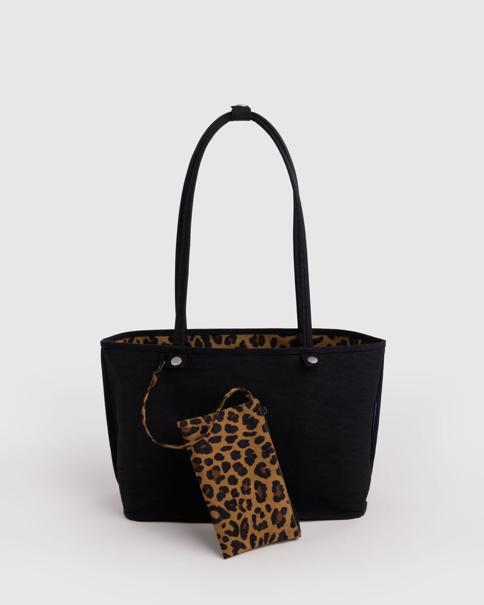 BAGGU Leopard Collection Medium Nylon Reversible Tote - Leopard Mix