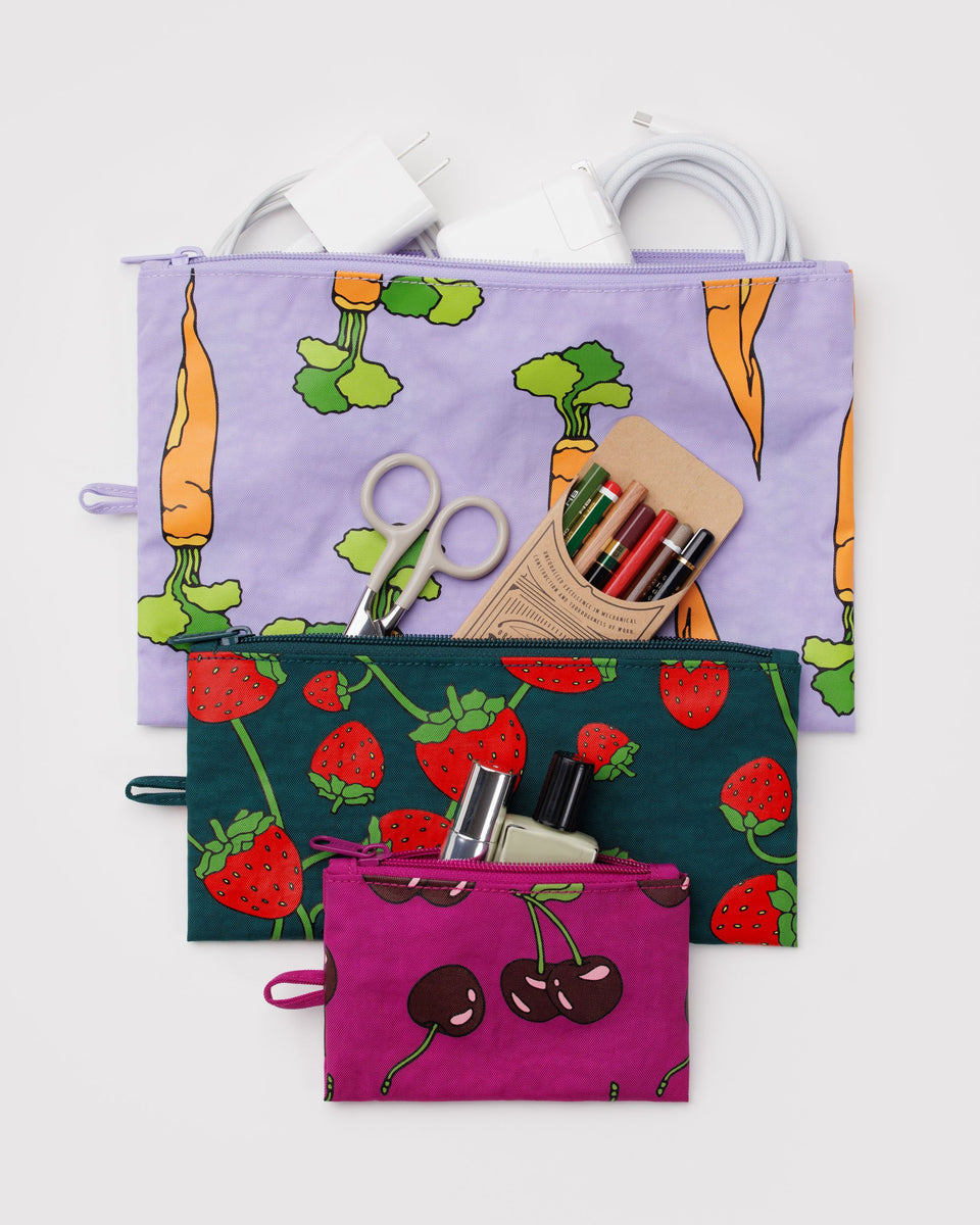 BAGGU Organization Flat Pouch Set - Carrots & Berries