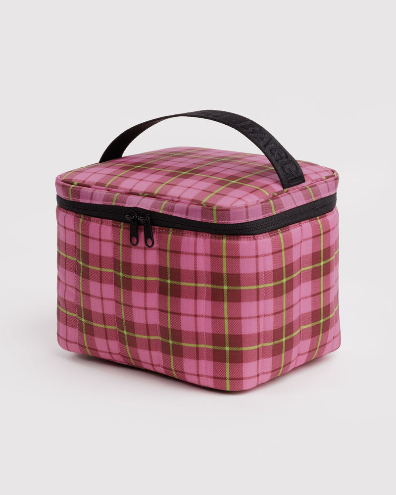 BAGGU  Puffy Lunch Bag - Azalea Pink Tartan