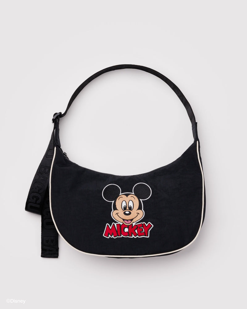 BAGGU New Arrivals Medium Nylon Crescent Bag - Embroidered Mickey Mouse Club