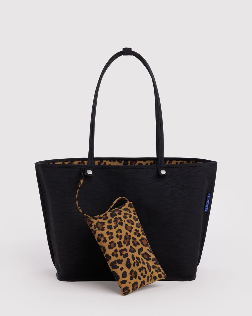 BAGGU Leopard Collection Large Nylon Reversible Tote - Leopard Mix