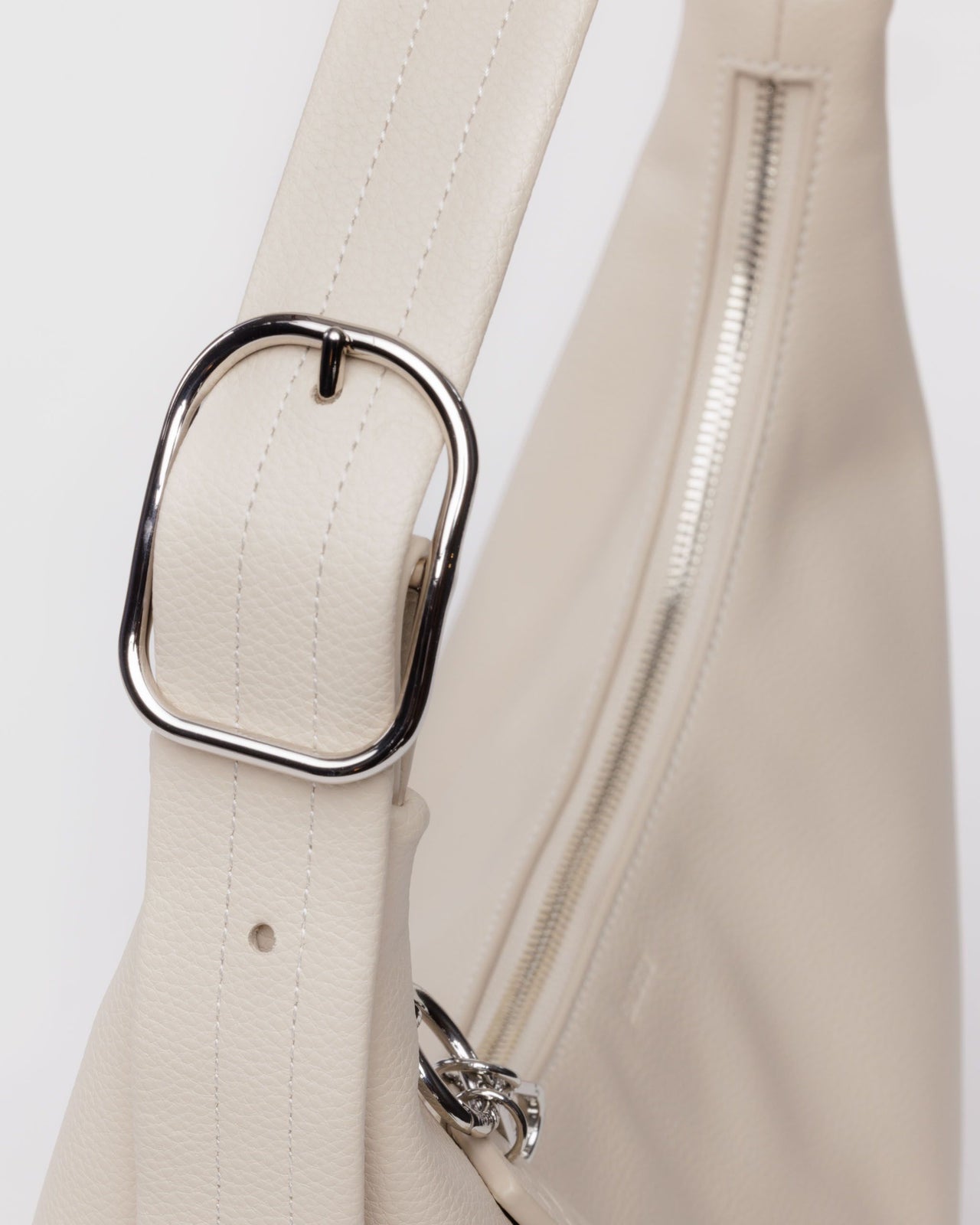 Recycled Leather Shoulder Bag - Stone
