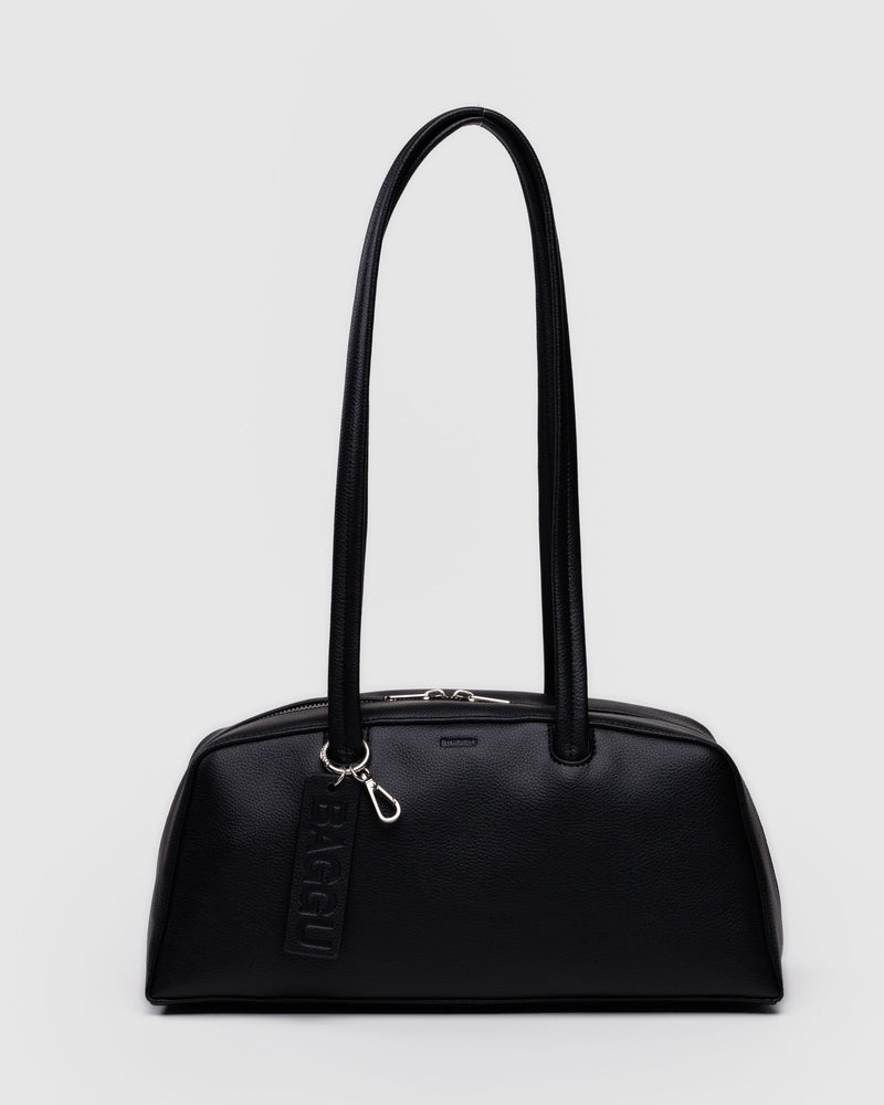 BAGGU  Recycled Leather Bowler Bag - Black