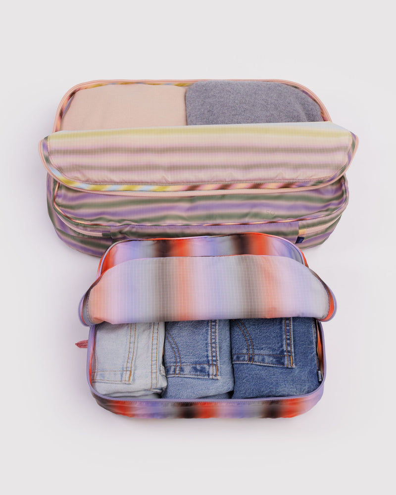 BAGGU  Large Packing Cube Set - Gradient Stripes