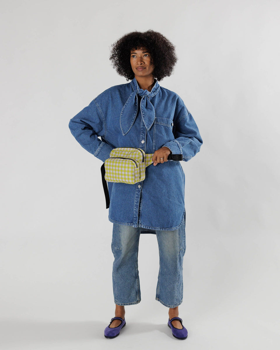 BAGGU Crossbody Bags Fanny Pack - Pink Pistachio Pixel Gingham