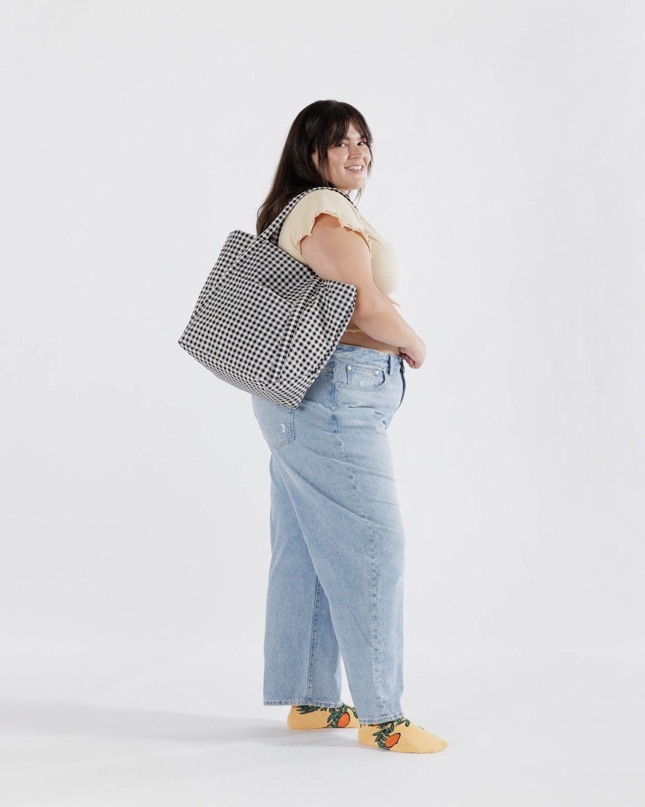 Cloud Bag - Black & White Gingham