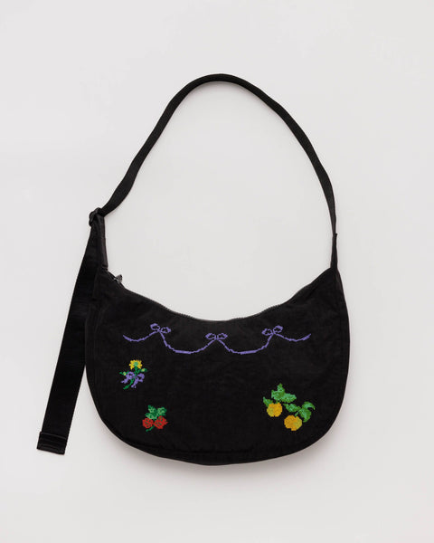 BAGGU Crossbody Bags Medium Nylon Crescent Bag - Cross Stitch